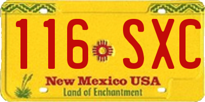 NM license plate 116SXC