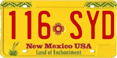 NM license plate 116SYD