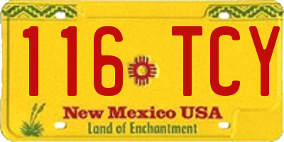 NM license plate 116TCY
