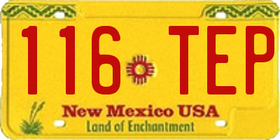 NM license plate 116TEP