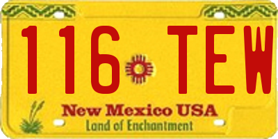 NM license plate 116TEW