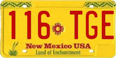 NM license plate 116TGE
