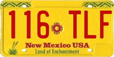 NM license plate 116TLF
