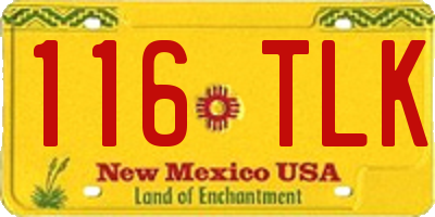 NM license plate 116TLK