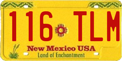 NM license plate 116TLM