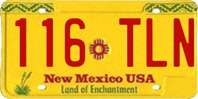 NM license plate 116TLN