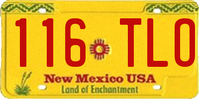 NM license plate 116TLO