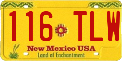 NM license plate 116TLW