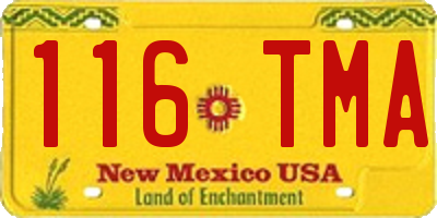 NM license plate 116TMA