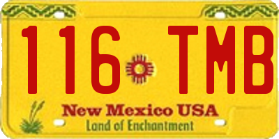 NM license plate 116TMB