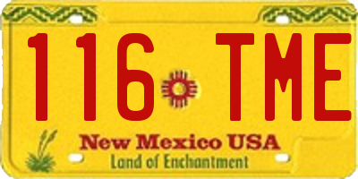 NM license plate 116TME