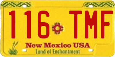 NM license plate 116TMF