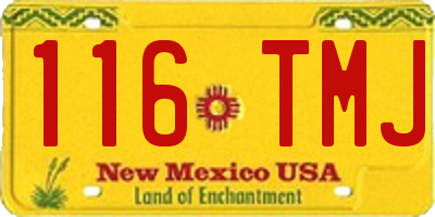 NM license plate 116TMJ