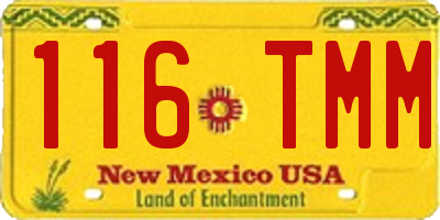 NM license plate 116TMM