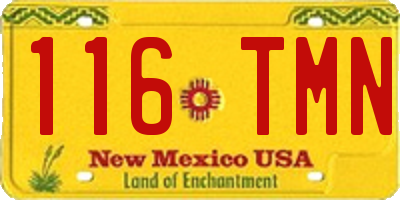 NM license plate 116TMN