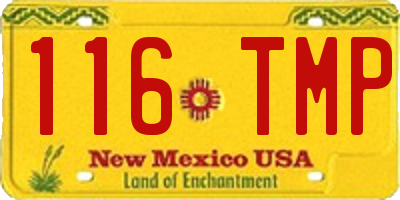 NM license plate 116TMP