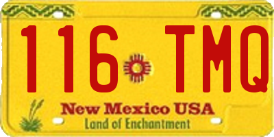 NM license plate 116TMQ