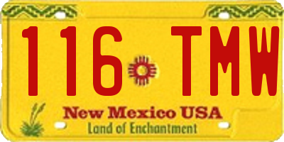 NM license plate 116TMW