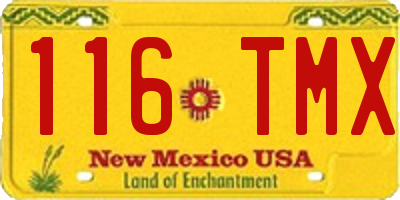 NM license plate 116TMX