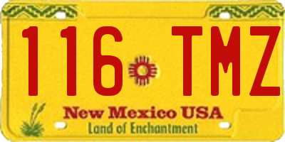 NM license plate 116TMZ
