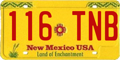 NM license plate 116TNB