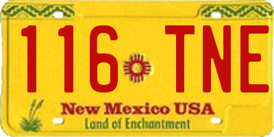 NM license plate 116TNE