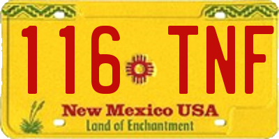 NM license plate 116TNF