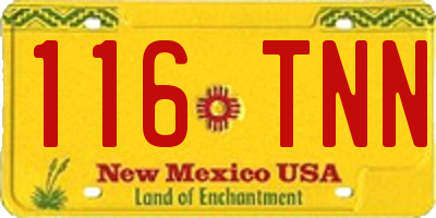 NM license plate 116TNN