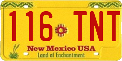 NM license plate 116TNT