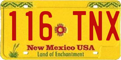 NM license plate 116TNX