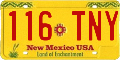 NM license plate 116TNY