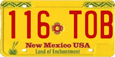 NM license plate 116TOB
