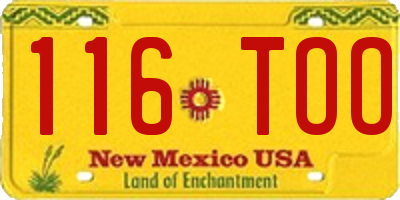 NM license plate 116TOO