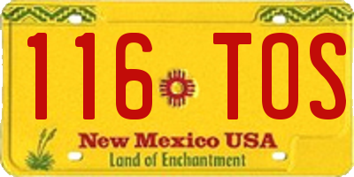 NM license plate 116TOS