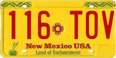 NM license plate 116TOV