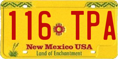 NM license plate 116TPA