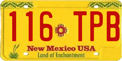 NM license plate 116TPB