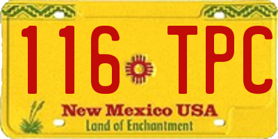 NM license plate 116TPC