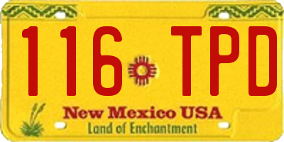 NM license plate 116TPD