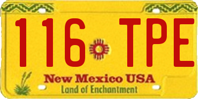 NM license plate 116TPE