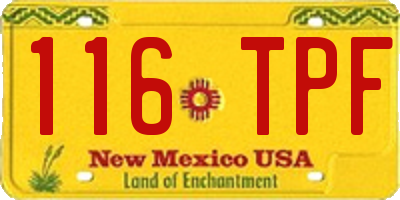 NM license plate 116TPF