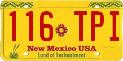 NM license plate 116TPI