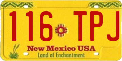 NM license plate 116TPJ