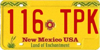 NM license plate 116TPK