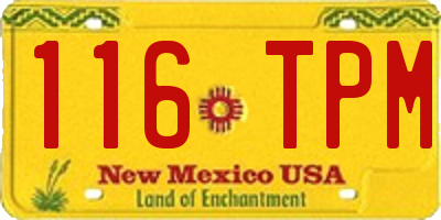 NM license plate 116TPM