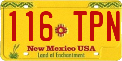 NM license plate 116TPN