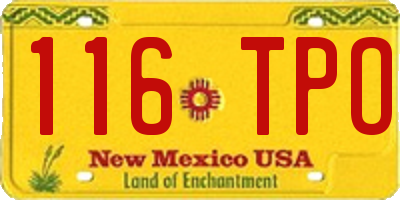 NM license plate 116TPO