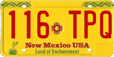 NM license plate 116TPQ