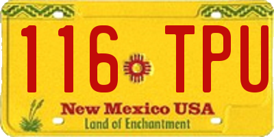 NM license plate 116TPU