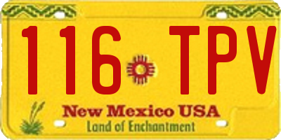 NM license plate 116TPV